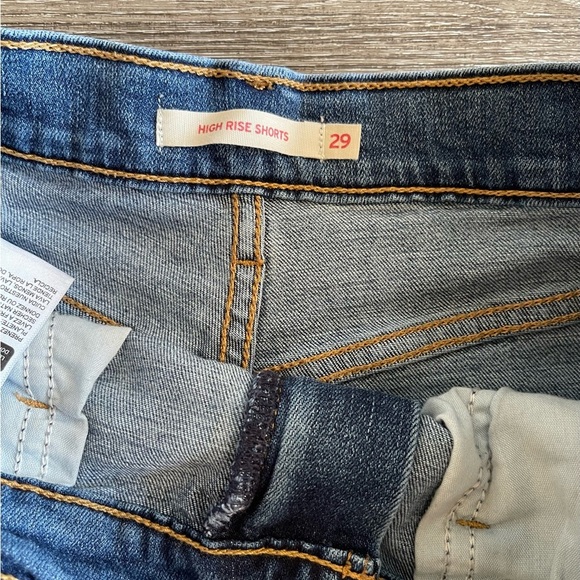 Levi's Blue Distressed Jean Shorts - Picture 4 of 5